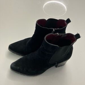 Franco Sarto Black Suede Ankle Boots